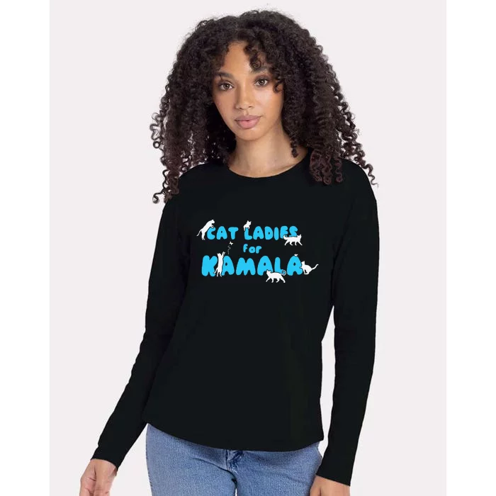 Cat Ladies For Kamala Gift Womens Cotton Relaxed Long Sleeve T-Shirt