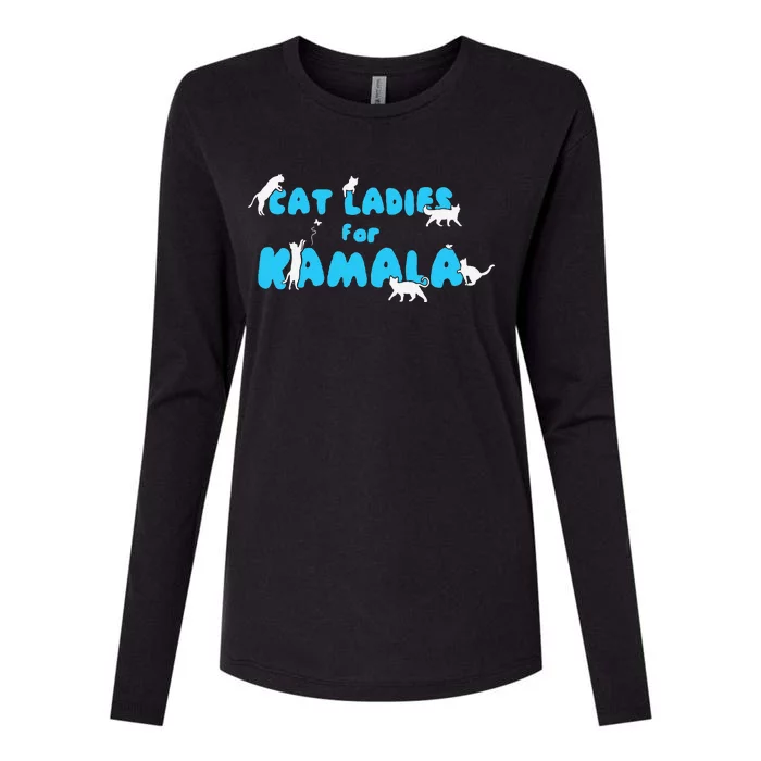 Cat Ladies For Kamala Gift Womens Cotton Relaxed Long Sleeve T-Shirt