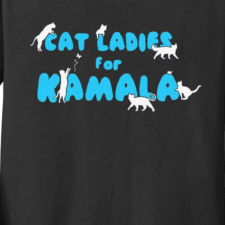 Cat Ladies For Kamala Gift Kids Long Sleeve Shirt