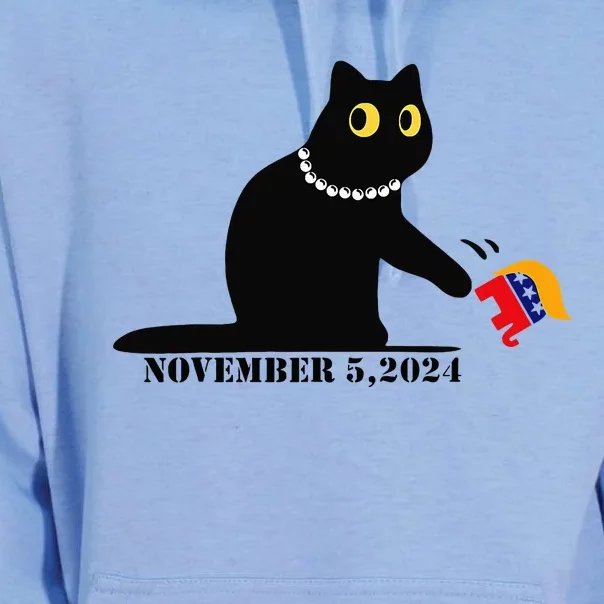 Cat Ladies For Kamala Harris 2024  Funny Cat With Pearls Unisex Surf Hoodie