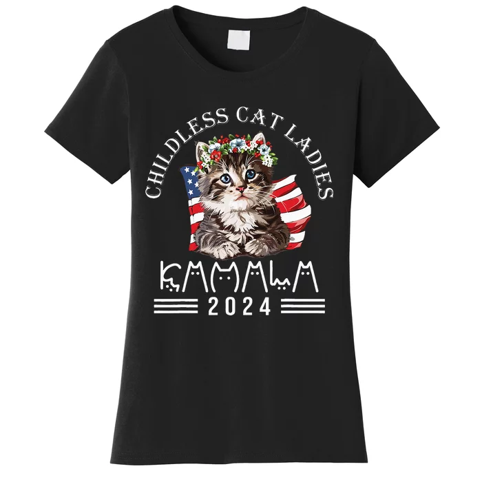 Cat Lady Fun Childless Cat Ladies 2024 Women's T-Shirt