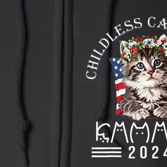 Cat Lady Fun Childless Cat Ladies 2024 Full Zip Hoodie