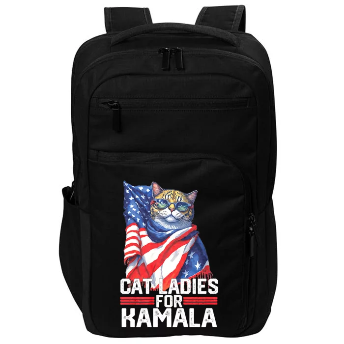 Cat Ladies For Kamala Harris Funny Cat Impact Tech Backpack