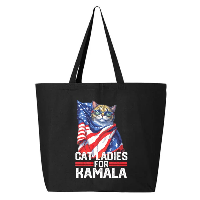 Cat Ladies For Kamala Harris Funny Cat 25L Jumbo Tote