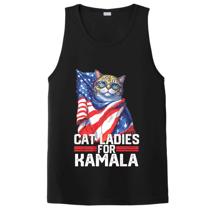 Cat Ladies For Kamala Harris Funny Cat Performance Tank