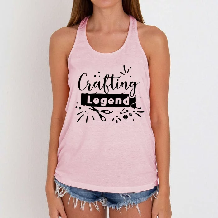 Crafting Legend Funny Hobby Crafter Artist Gift Women's Knotted Racerback Tank