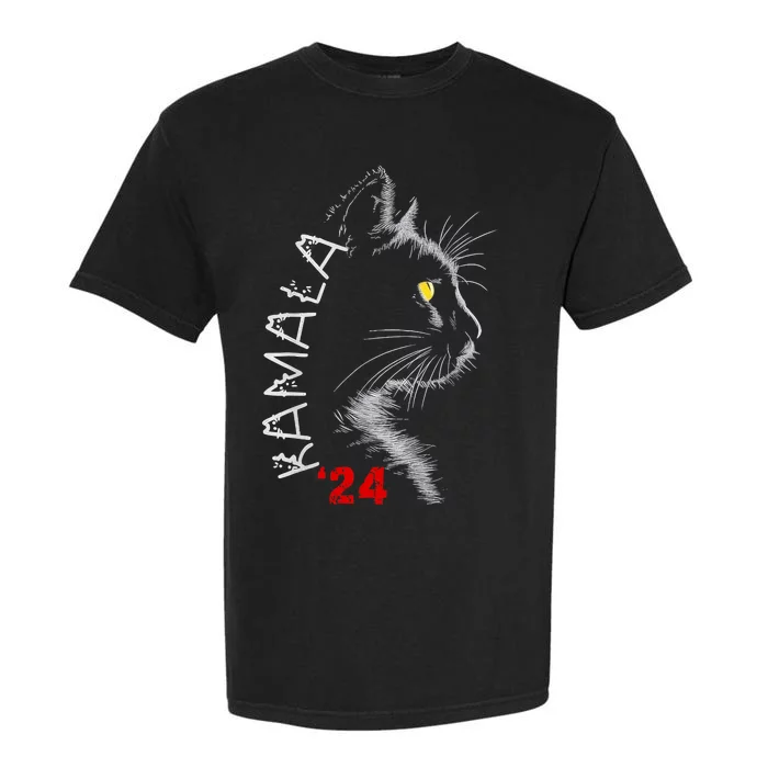 Cat Ladies For Kmala Cat 2024 President Kamala Harris Garment-Dyed Heavyweight T-Shirt