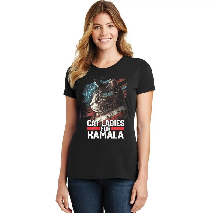 Cat Ladies For Kamala Harris Funny Cat Women's T-Shirt