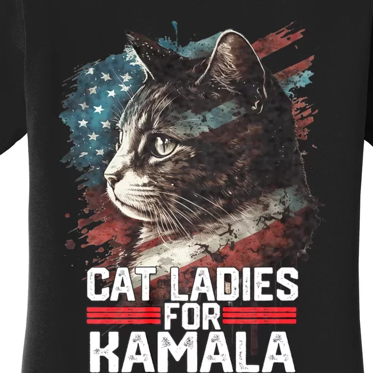 Cat Ladies For Kamala Harris Funny Cat Women's T-Shirt