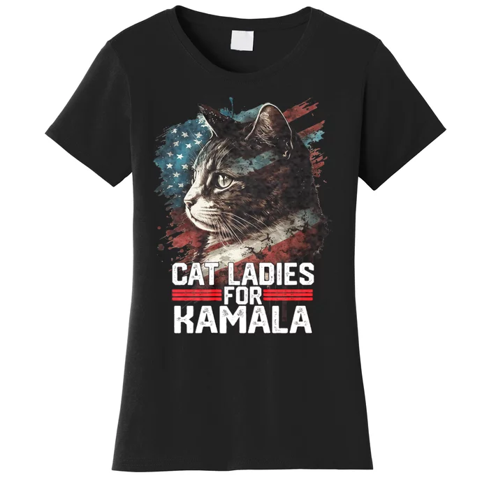 Cat Ladies For Kamala Harris Funny Cat Women's T-Shirt