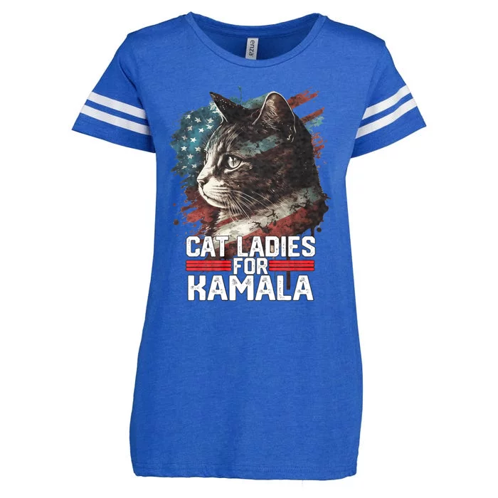 Cat Ladies For Kamala Harris Funny Cat Enza Ladies Jersey Football T-Shirt