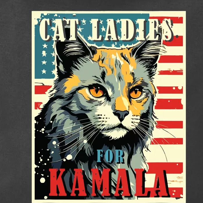 Cat Ladies For Kamala Funny Cat 2024 President Kamalaharris Zip Tote Bag