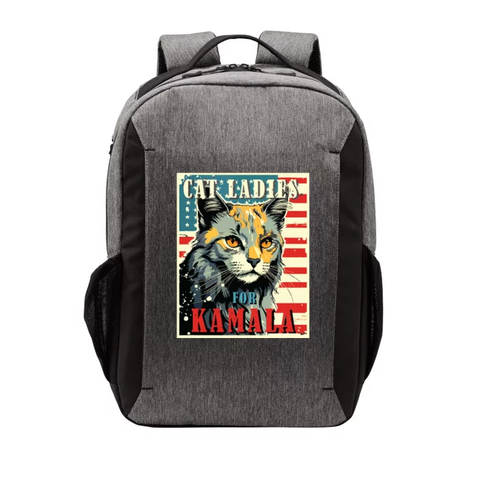 Cat Ladies For Kamala Funny Cat 2024 President Kamalaharris Vector Backpack