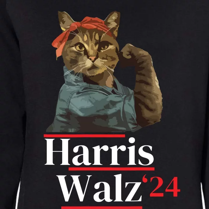 Cat Ladies For Kamala Walz Funny Cat 2024 President Womens California Wash Sweatshirt