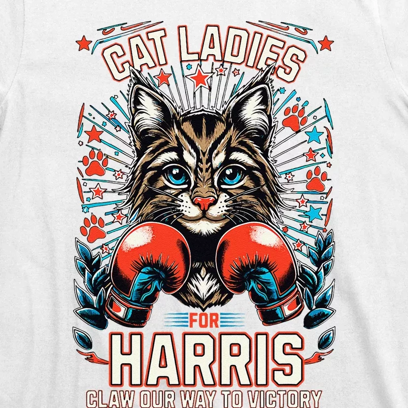 Cat Ladies For Harris For President 2024 T-Shirt