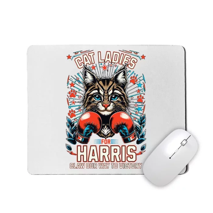 Cat Ladies For Harris For President 2024 Mousepad