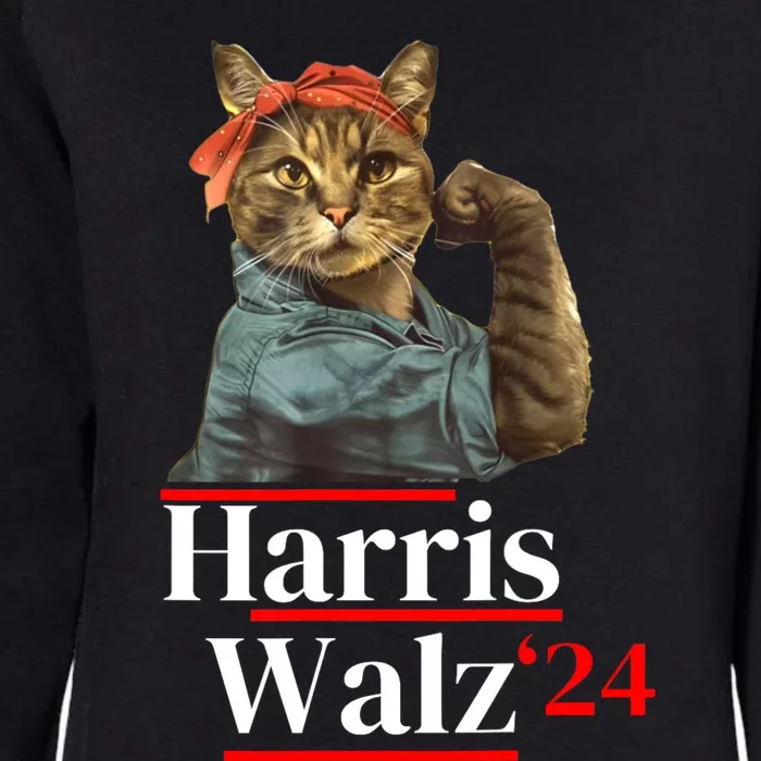 Cat Ladies For Kamala Walz Funny Cat 2024 President Womens California Wash Sweatshirt