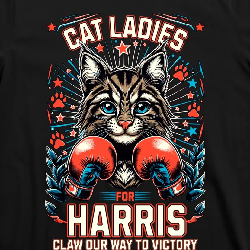 Cat Ladies For Harris For President 2024 T-Shirt