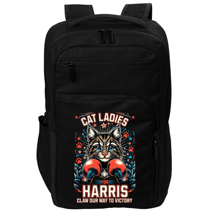 Cat Ladies For Harris For President 2024 Impact Tech Backpack