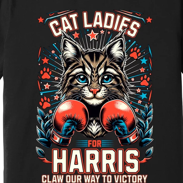 Cat Ladies For Harris For President 2024 Premium T-Shirt