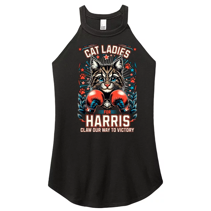 Cat Ladies For Harris For President 2024 Women’s Perfect Tri Rocker Tank