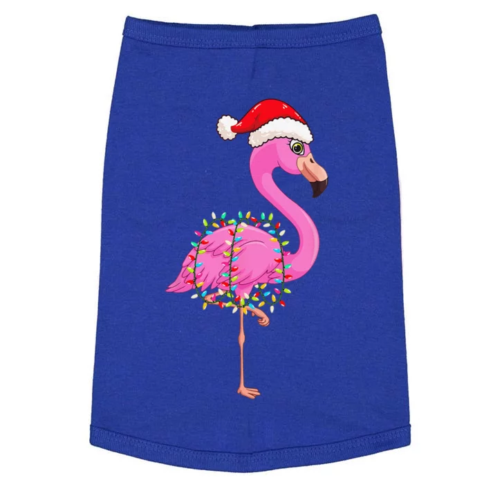 Christmas Lights Flamingo Wearing Xmas Hat Flamingo Lover Doggie Tank