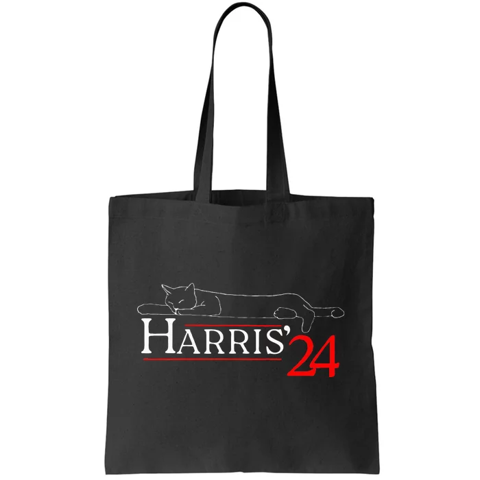 Cat Ladies For Kamala Funny Cat 2024 President Kamala Harris Tote Bag