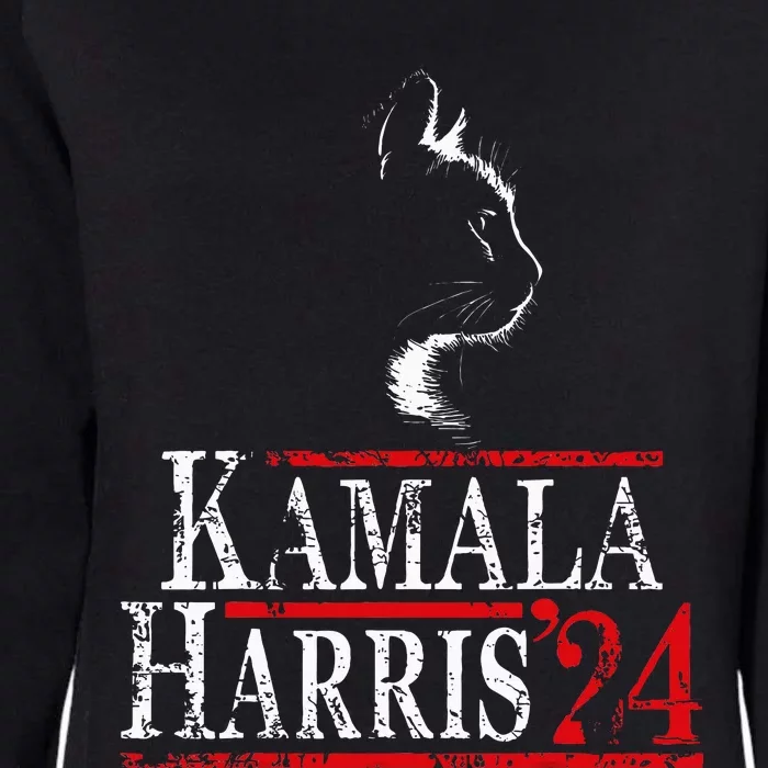 Cat Ladies For Kamala Funny Cat 2024 President Kamala Harris Womens California Wash Sweatshirt