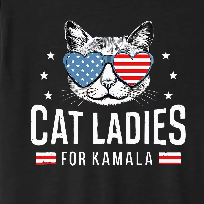 Cat Ladies For Kamala Harris Democracy Voting Blue President ChromaSoft Performance T-Shirt