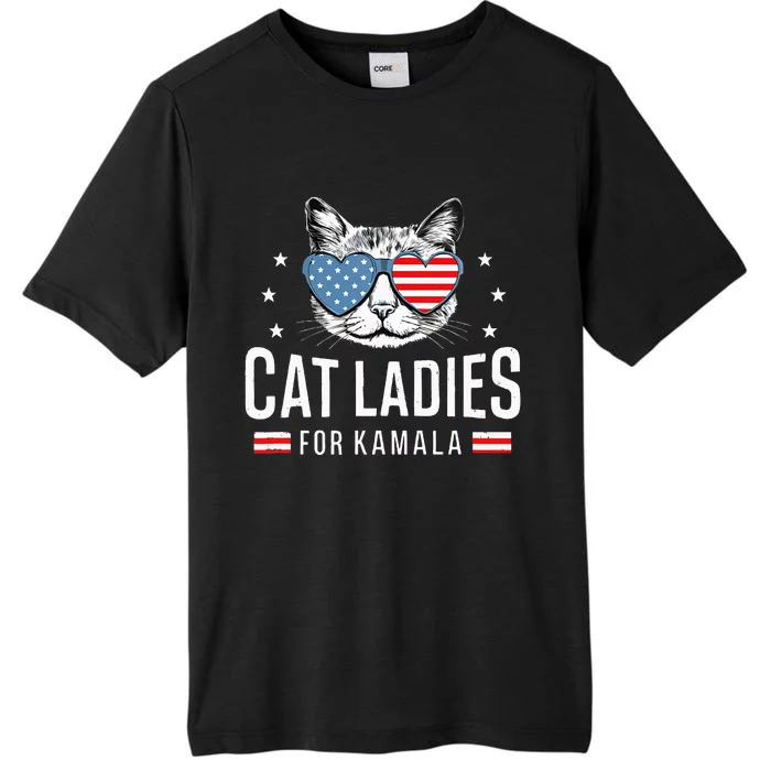 Cat Ladies For Kamala Harris Democracy Voting Blue President ChromaSoft Performance T-Shirt