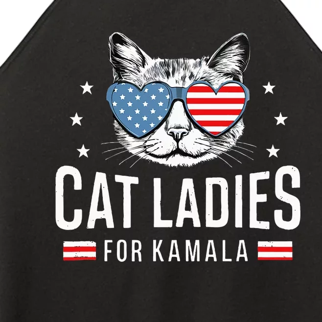 Cat Ladies For Kamala Harris Democracy Voting Blue President Women’s Perfect Tri Rocker Tank