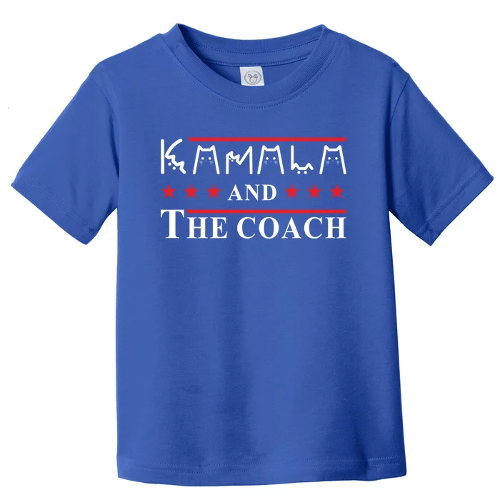 Cat Lettering Funny Cat Lady Kamala And The Coach Funny Gift Toddler T-Shirt