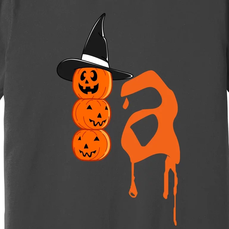 Comma La Funny Kamala Harris Halloween Pumpkin Premium T-Shirt