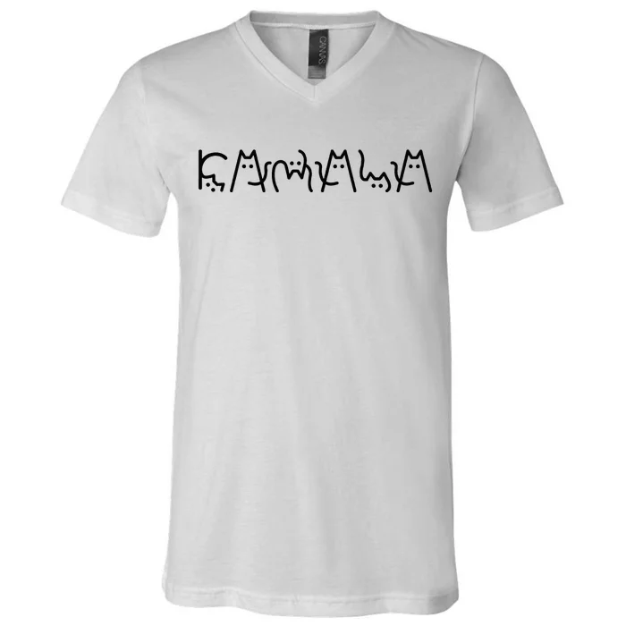 Cat Lady For Kamala Harris 2024 Cat Lettering Cat Ladies V-Neck T-Shirt