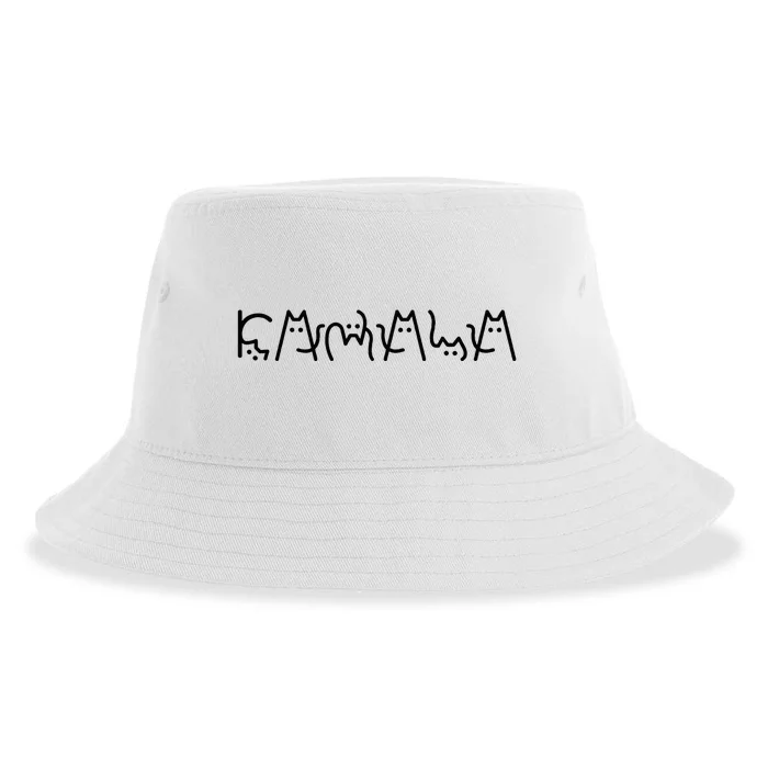 Cat Lady For Kamala Harris 2024 Cat Lettering Cat Ladies Sustainable Bucket Hat