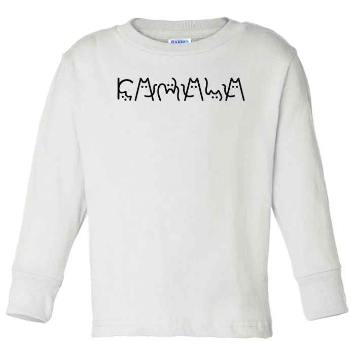 Cat Lady For Kamala Harris 2024 Cat Lettering Cat Ladies Toddler Long Sleeve Shirt