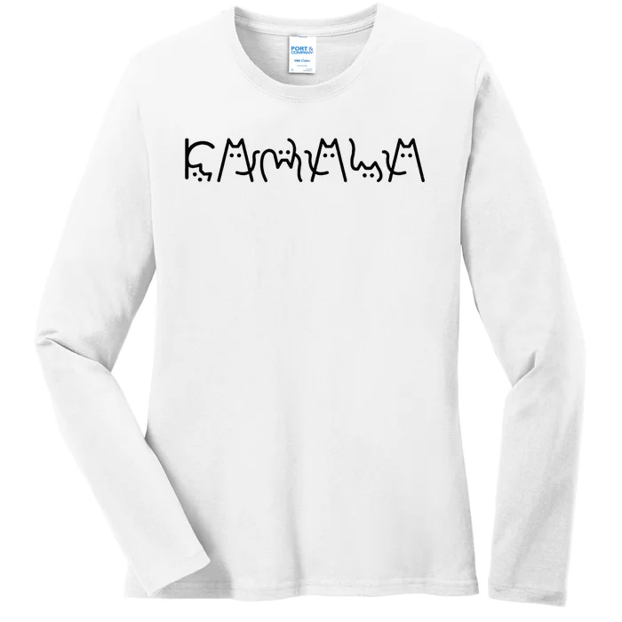 Cat Lady For Kamala Harris 2024 Cat Lettering Cat Ladies Ladies Long Sleeve Shirt