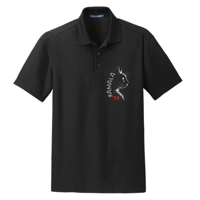 Cat Ladies For Kamala Cat 2024 President Kamala Harris Dry Zone Grid Performance Polo