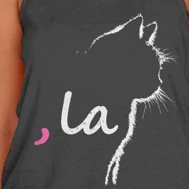 Cat Ladies For Kamala Harris For President 2024 Comma La Women's Knotted Racerback Tank