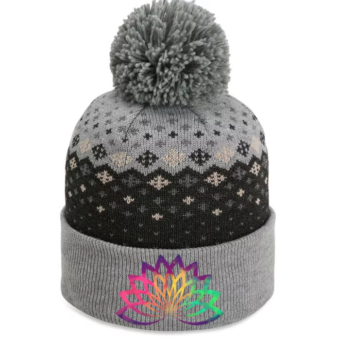 Colorful Lotus Flower Brightly Coloured Yoga Gift Cute Gift The Baniff Cuffed Pom Beanie