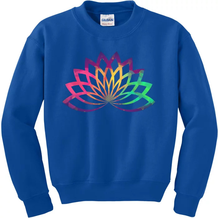 Colorful Lotus Flower Brightly Coloured Yoga Gift Cute Gift Kids Sweatshirt