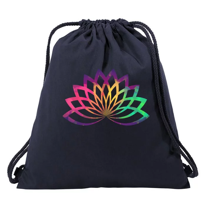 Colorful Lotus Flower Brightly Coloured Yoga Gift Cute Gift Drawstring Bag