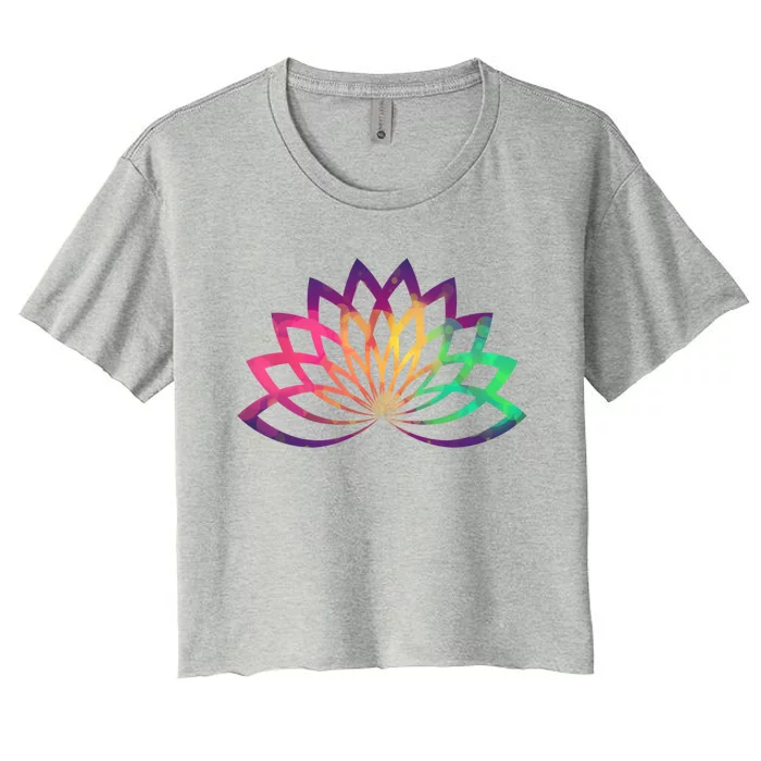 Colorful Lotus Flower Brightly Coloured Yoga Gift Cute Gift Women's Crop Top Tee