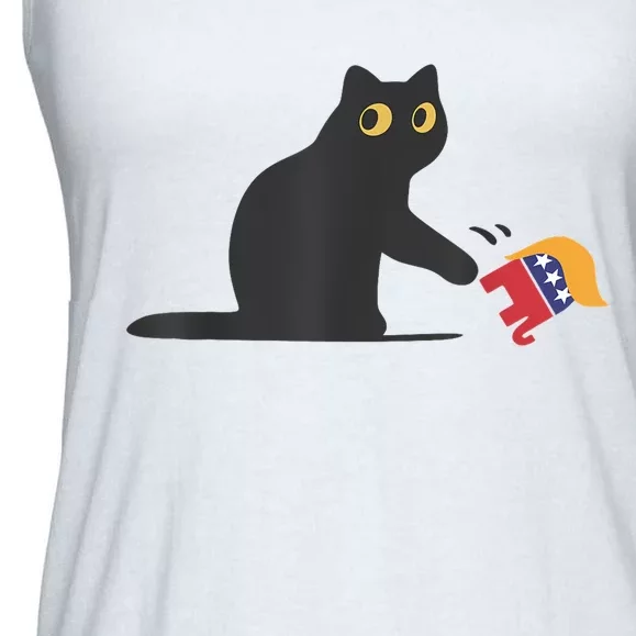 Cat Ladies For Kamala Harris Donald Trump 2024 Sarcastic Ladies Essential Flowy Tank