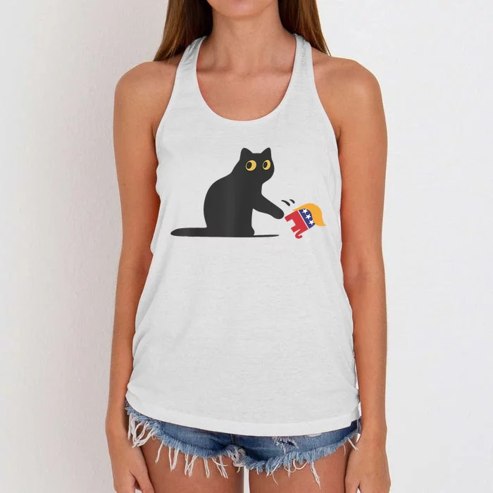 Cat Ladies For Kamala Harris Donald Trump 2024 Sarcastic Women's Knotted Racerback Tank