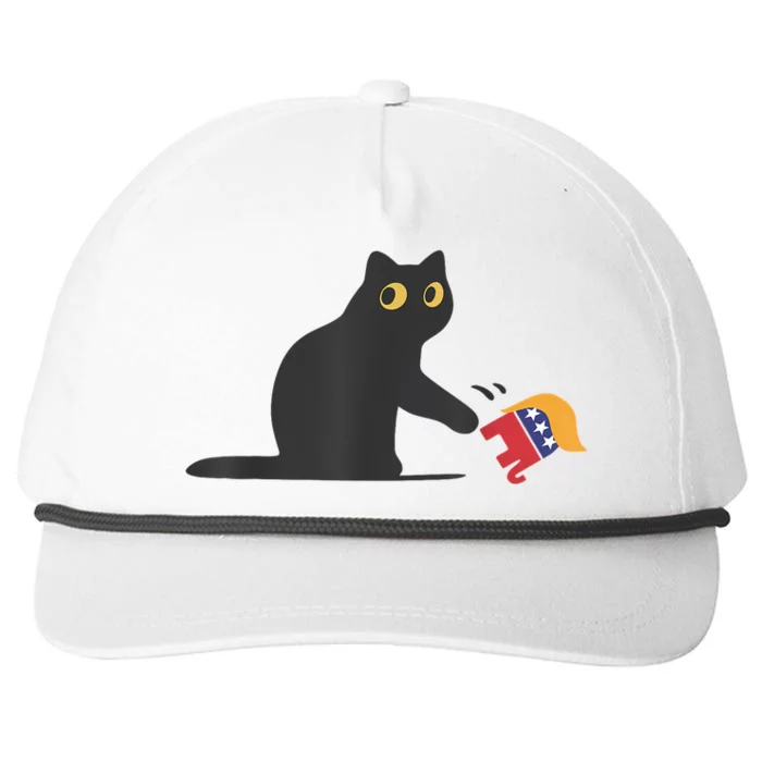 Cat Ladies For Kamala Harris Donald Trump 2024 Sarcastic Snapback Five-Panel Rope Hat