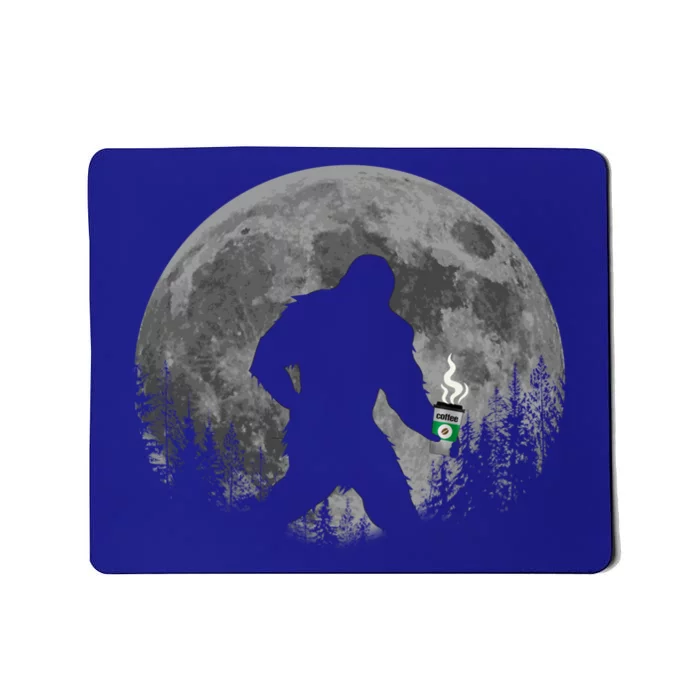 Coffee Lovers Funny Sasquatch Moon Bigfoot Hot Coffee Java Cool Gift Mousepad