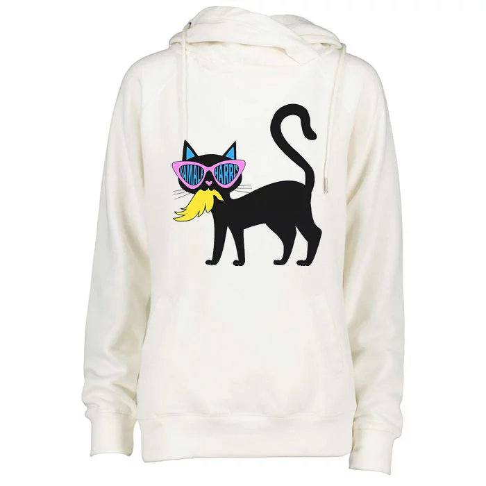 Cat Ladies For Kamala Harris Funny Anti Trump Election 2024 Womens Funnel Neck Pullover Hood