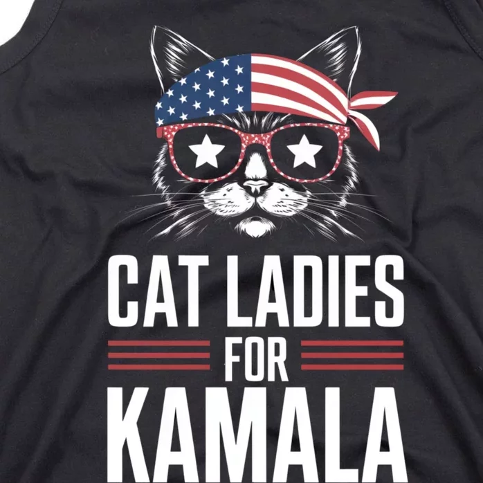 Cat Ladies For Kamala Funny Cat 2024 President Kamalaharris Tank Top