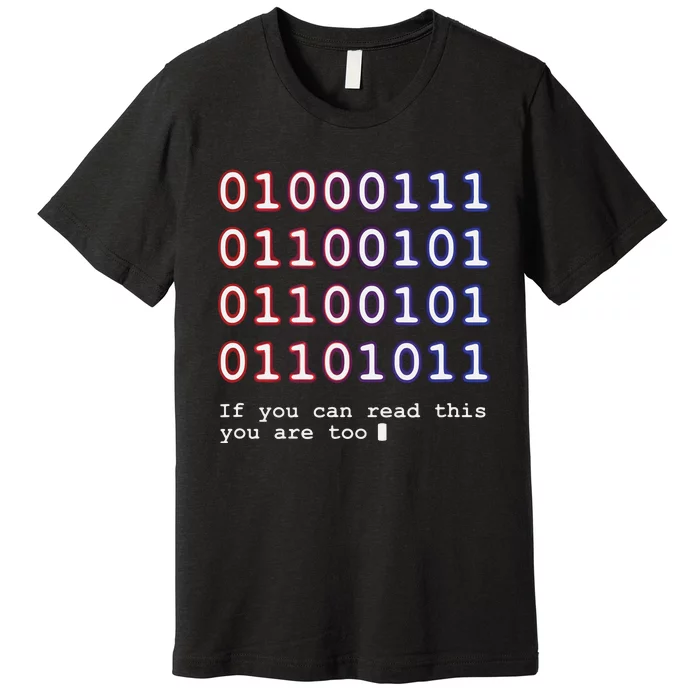 Code Lover Funny Binary Code Tee Tech Lover Premium T-Shirt